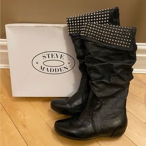 Steve Madden Leather Stud Boots